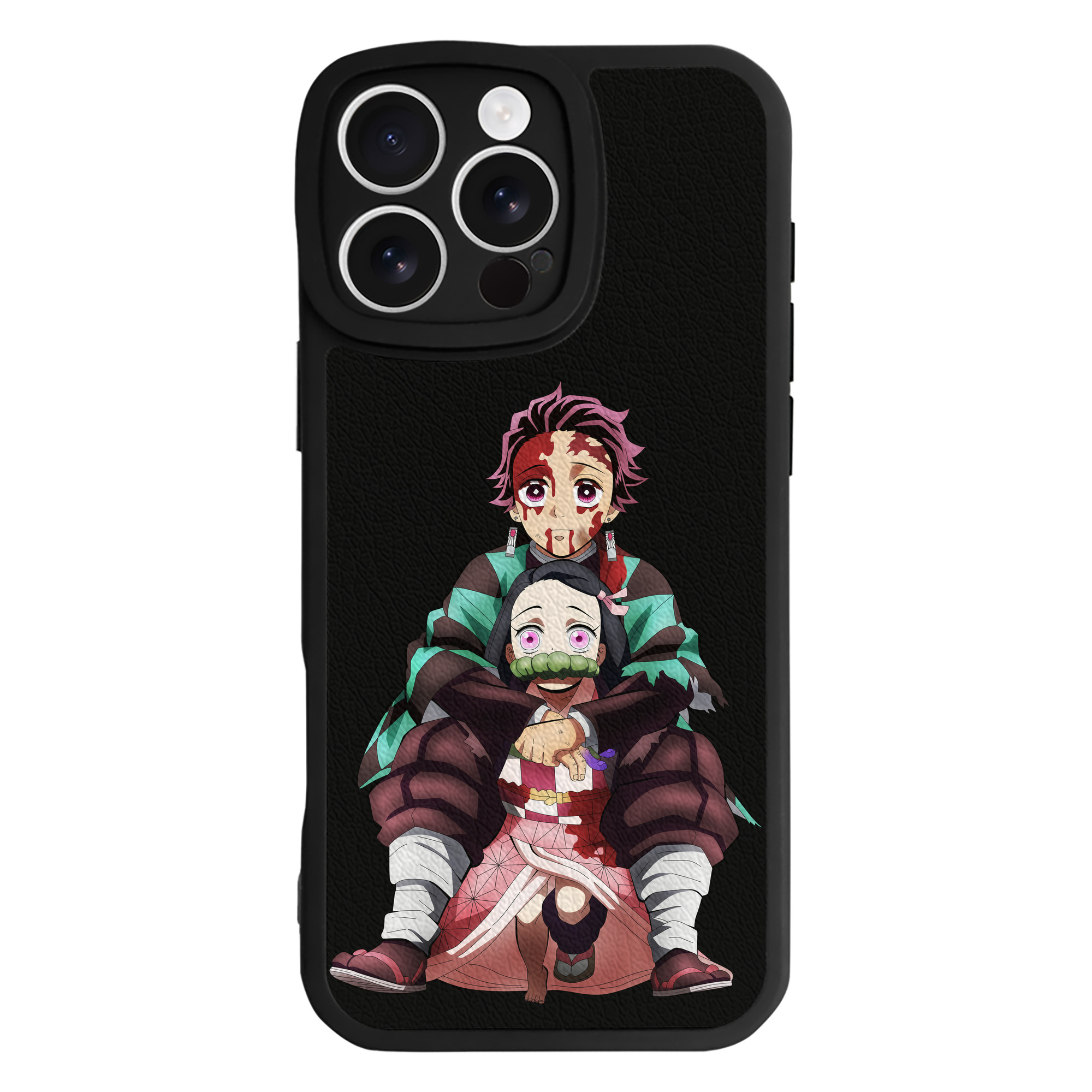（画像用） 鬼滅の刃（きめつのやいば）竈門 禰󠄀豆子／かまど ねずこ Kamado Nezuko 【iPhone 16シリーズ対応】シリコンスマホケース（レザー調） 材質：シリコン